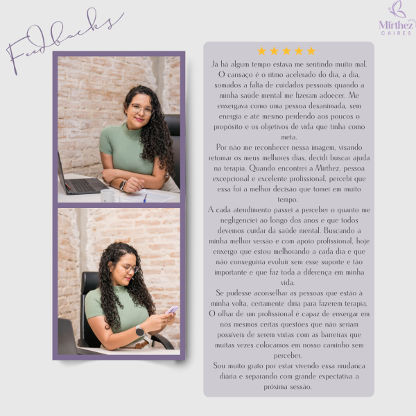 depoimentos psicóloga Mirthez Caires